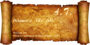 Adamecz Tádé névjegykártya